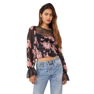 Free people lace floral top